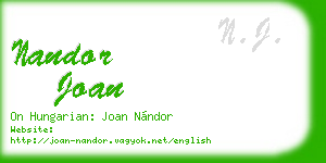nandor joan business card